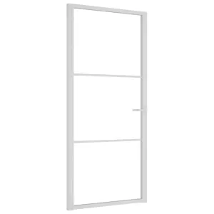 Berkfield Interior Door 93x201.5 cm White ESG Glass and Aluminium