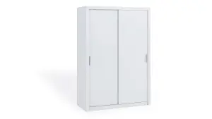 Bono Sliding Door Wardrobe in White Matt - Contemporary Design for Spacious Storage - W1500mm x H2150mm x D620mm