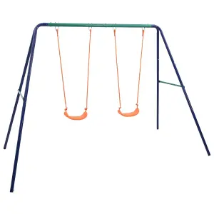 Berkfield Swing Set with 2 Seats Steel