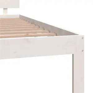 Berkfield Bed Frame White Solid Wood Pine 120x200 cm