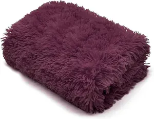 Teddy Fur Throw Blanket With Reversible Plain Sherpa Teddy Fleece Luxury Fluffy Fur Throw Blanke