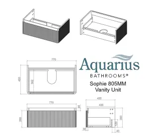 Aquarius Sophie 805MM Vanity Unit with 1TH Basin Matt White