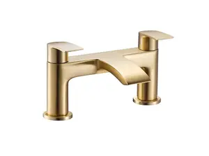 Aquarius Arc Bath Filler Mixer Tap Brushed Brass