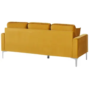 3 Seater Velvet Sofa Yellow GAVLE