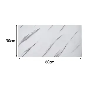 10 Pcs Waterproof Marble Effect Self Adhesive Wall Tile Decorative Surface Stickers 60 x 30 cm