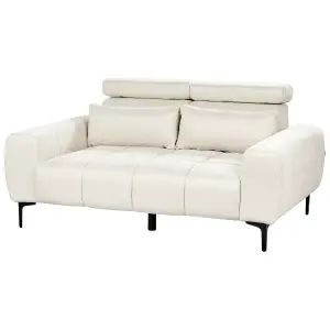 2 Seater Fabric Sofa Cream VEGAMO