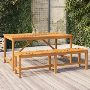 Berkfield Garden Dining Table 150x90x74 cm Solid Wood Acacia