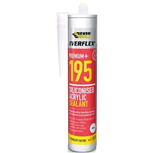 Everbuild Everflex 195 Premium+ Siliconised Acrylic Sealant, White 300 ml