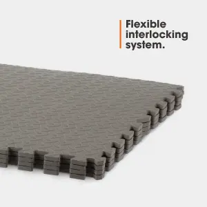 Interlocking Gym Floor Mats - Home EVA Foam Flooring Tiles - Set of 4