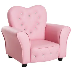 HOMCOM Kids Mini Sofa Children Armchair Seating Chair Girl Princess Sponge PVC