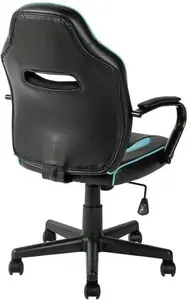 Argos Home Faux Leather Mid Back Gaming Chair - Blue & Black