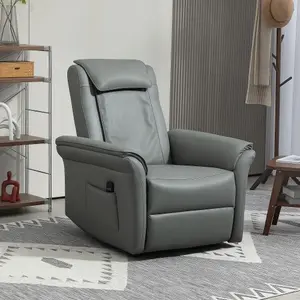 HOMCOM Kneading Massage Recliner Chair Breathable Leather Recliner Armchair