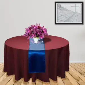 Neel Blue 11x 108 Inch Plain Satin Silk Table Runner, Royal Blue