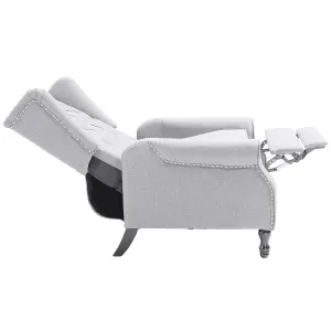 HOMCOM Manual Reclining Armchair Recliner with Footrest Light Grey