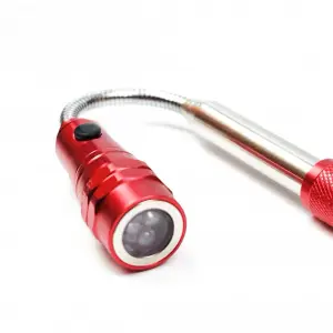 MagTorch Magnetic Torch with Extendable Flexible LED Light for DIY, Crafts, Carpentry and Tradesmen - Red