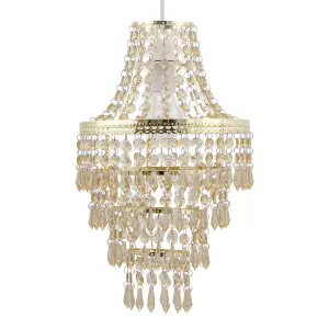 First Choice Lighting Set of 2 Gold Tiered Chandelier Style Light Shades