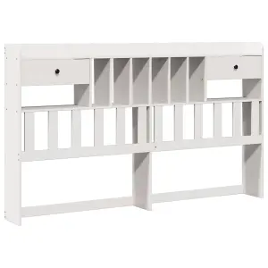 Berkfield Bookcase Bed without Mattress White 180x200 cm Super King Solid Wood Pine