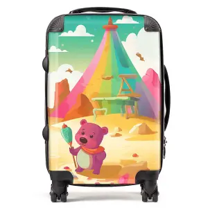 Purple Bear On A Beach Holiday Suitcase - Cabin