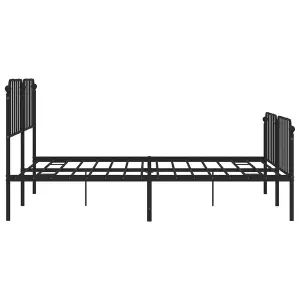 Berkfield Metal Bed Frame without Mattress with Footboard Black 193x203cm