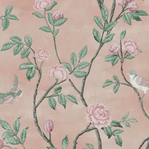 Laura Ashley Eglantine Rustic Blush Trail Smooth Wallpaper Sample