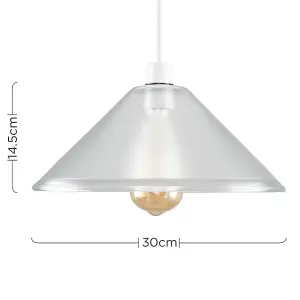 ValueLights Retro Style Clear Glass Tapered Ceiling Pendant Light Shade