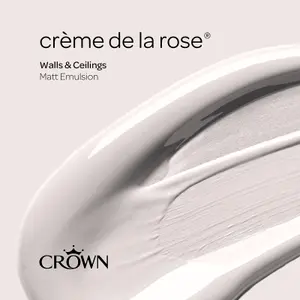 Crown Walls & Ceilings Matt Emulsion Paint Creme De La Rose - 2.5L