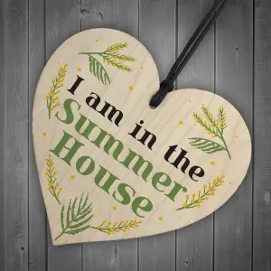 I Am In The Summerhouse Sign Hanging Door Sign Wood Heart Garden Shed Sign Home Decor Gift