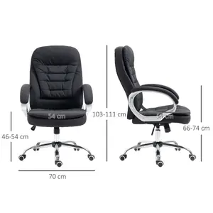 Vinsetto Executive Office Chair with Adjustable Height Swivel Wheels, Black