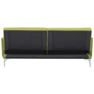 Beliani Retro Sofa Bed LUCAN Olive Green