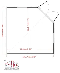 Shire Barclay 10x10 ft & 2 windows Pent Wooden Summer house - Assembly service included