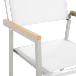 Set of 6 Garden Chairs GROSSETO Stainless Steel White