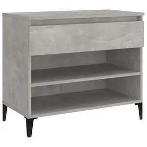 Berkfield Shoe Cabinet Concrete Grey 70x36x60 cm Engineered Wood