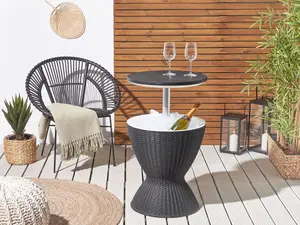 Garden Table Synthetic Material Black AISA