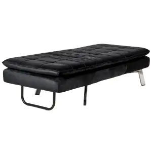 Velvet Chaise Lounge Black LOIRET