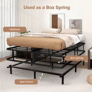 Costway King Size Bed Frame Metal Mattress Foundation Platform Bed Frame Slat Support