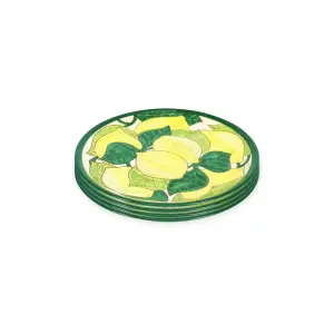 Signature Lemons Hand Painted Ceramic Kitchen Dining Plate (Diam) 28cm Set of 4