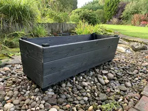 Wooden Trough Black Planter Garden Extra Deep Vegetable Extra Large Tub Fully Assembled