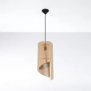 Alexia Wood Natural 1 Light Classic Pendant Ceiling Light