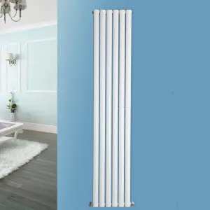 Nes Home 1800 X 360mm Double Oval Tube White Designer Radiator