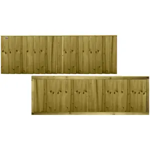 Flat Top Feather Edge Fence Panel (Pack of 4) Width: 6ft x Height: 2ft Vertical Closeboard Planks Fully Framed