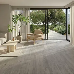 Natural Wood Grain Vinyl Flooring Tiles for Kitchen Living Room Bedroom Easy to Install Peel and Stick Floor Tile 36 PCS