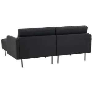 Left-Hand Corner Sofa BREDA Black 2 Seater Left Hand