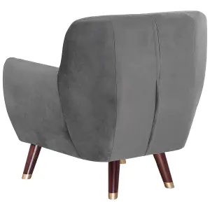 Beliani Glam Armchair BODO Velvet Grey