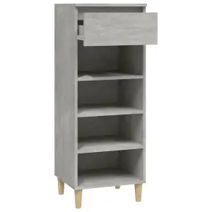 Berkfield Shoe Cabinet Concrete Grey 40x36x105 cm Engineered Wood