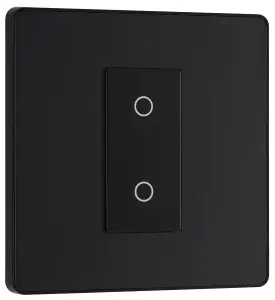 BG Evolve PCDMBTDM1B Matt Black 1 Gang 200W Dimmer-Black Insert