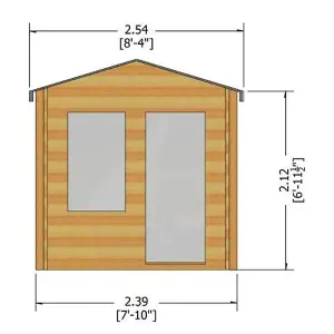 Crinan Log Cabin Home Office Garden Room Approx 8 x 8 Feet