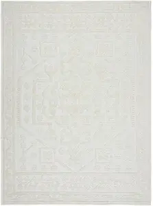 Dunelm Torres Global Washable Rug, Boho, Size: 120cm X 160cm (4ft X 5Ft), Torres Global Cream