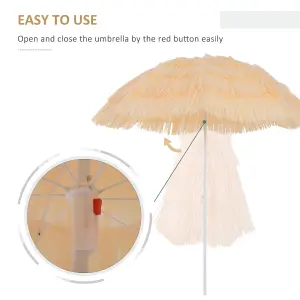 Garden Patio Hawaii Beach Sun Umbrella Sunshade Outdoor Folding Tilting Parasol