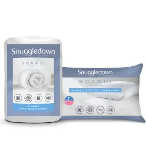 Snuggledown Classic Hollowfibre King Duvet 13.5 Tog Warm Winter Quilt Cold & Chilly Nights 2 Medium Pillows Machine Washable