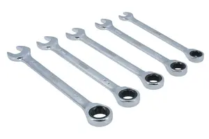 Laser Tools 8510 5pc Ratchet Bi-Hex Ring Combination Spanner Set 10-15mm